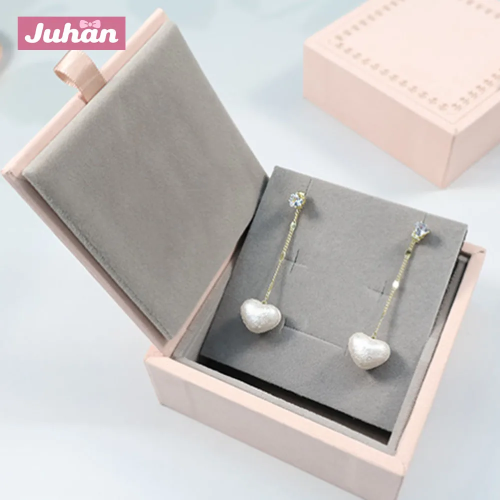 New Flip Top Jewelry Box Ring Earring Necklace Storage Display Case Gift Packaging Organizer For Women Jewelry Set Collection