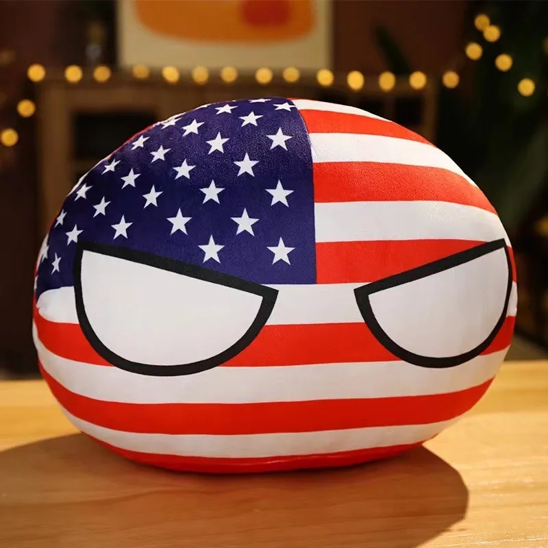 2026 New Polish Ball Plush Toy Cute Countryball Stuffed Doll Soft Round Plushie Collectible Gift for Kids Fans Room Decoration