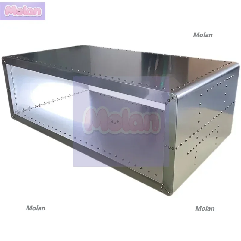 

Medieval style furniture Industrial style KTV coffee table Creative bar Coffee table Square metal club Stainless steel club tabl