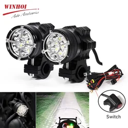 Super Bright Auxiliary Motorcycle Led Headlight 12v Aluminum Alloy Additional Led Motorcycle Lights with High Low Flashing Beam