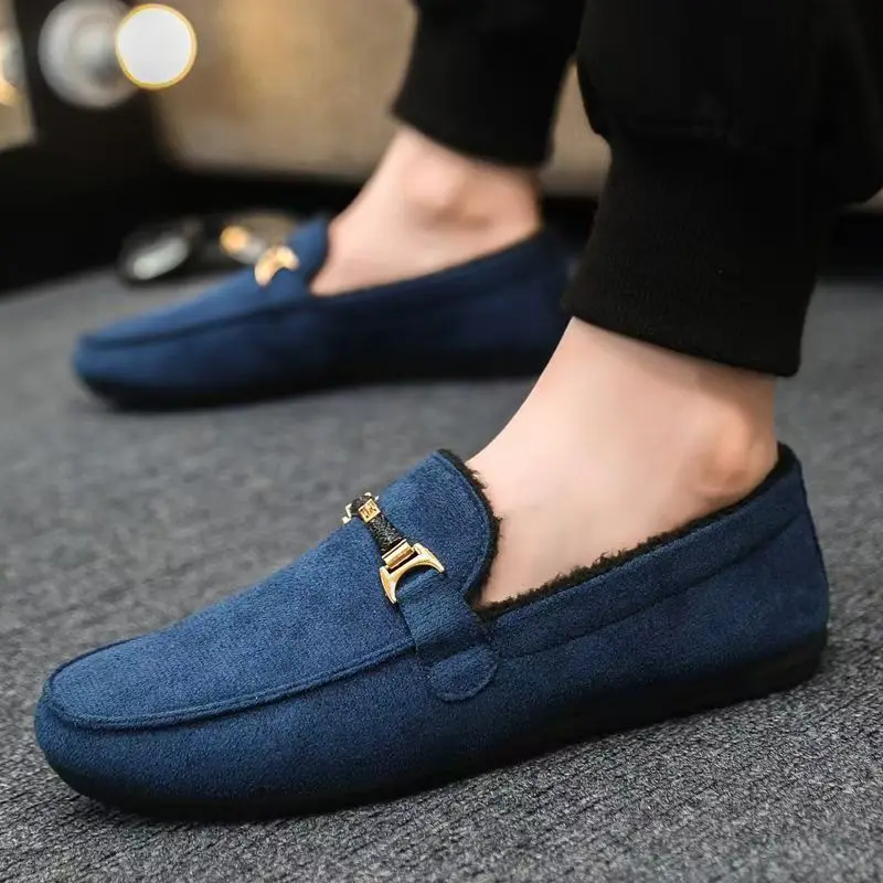 Winter men's thick-stitched warm-footed casual cotton boots with fashionable versatile design featuring individuality comfort
