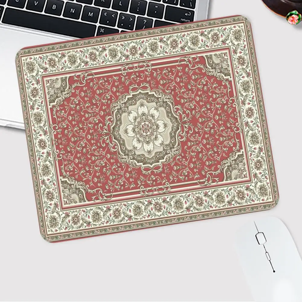 

Persian carpet Mouse Pad rubber anti-slip portablelaptop mousepad edge-locked durable desk mat 22*18cm office gaming accessorys