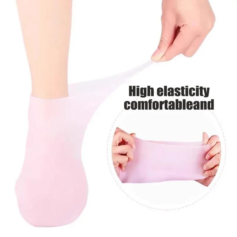 Heallor 1Pair Silicone Foot Care Socks Anti Cracking Moisturizing Gel Elastic Socks DIY Foot Mask Cracked Dead Skin Remove Pedic