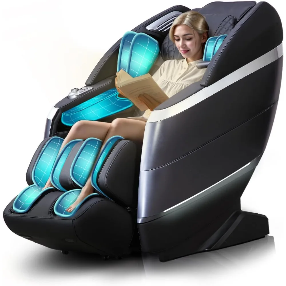 4D Massage Chair, Flexible 166° Track, Reading Light, 18 Massage Modes, 11 Techniques, 36 Airbags, Yoga Stretch, Foot Massage