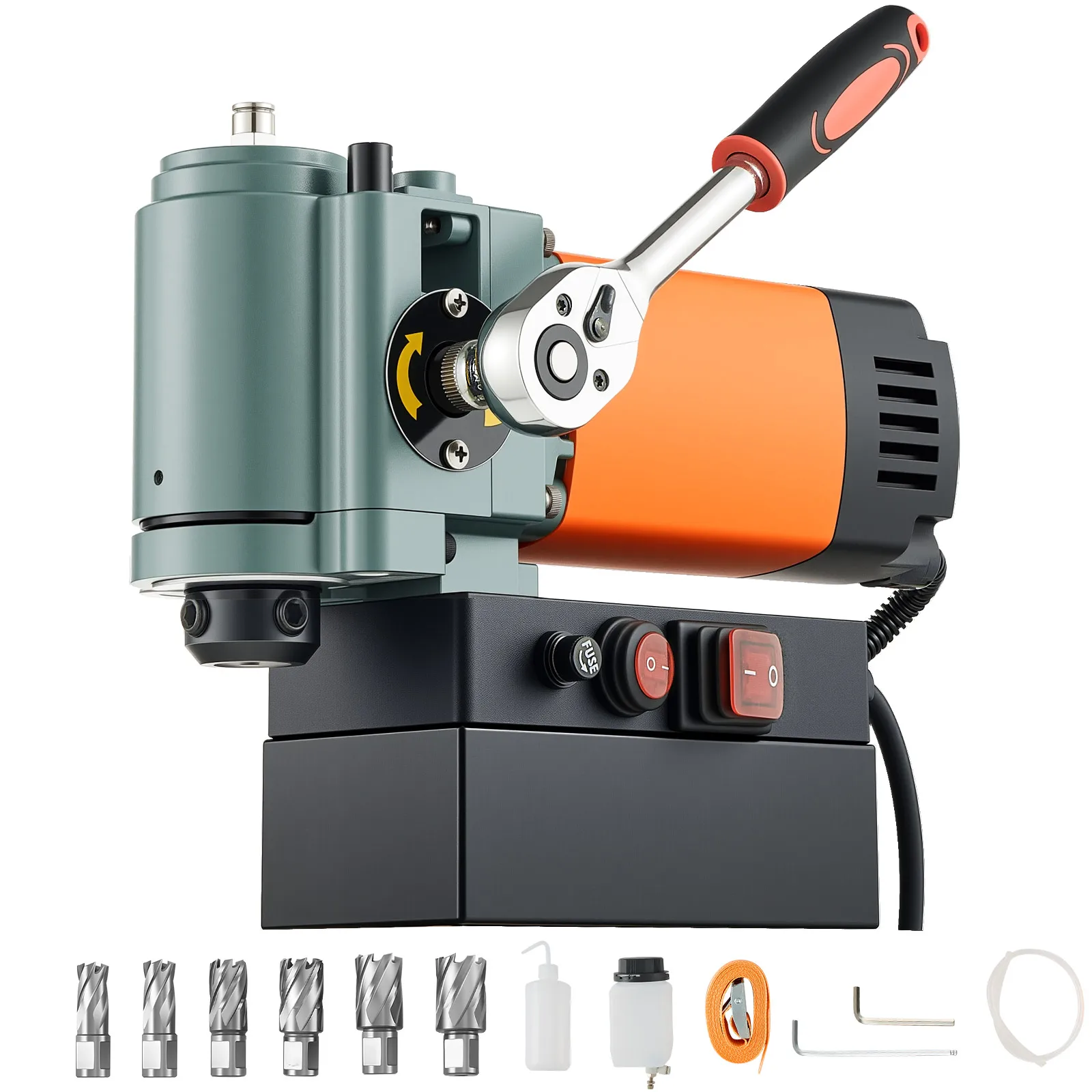 SucceBuy 1300 W Low Profile Magnetic Drill Press 1.4 in Boring Diameter 2248 lbf Power 650RPM Mag Drill Press for Metal Surface