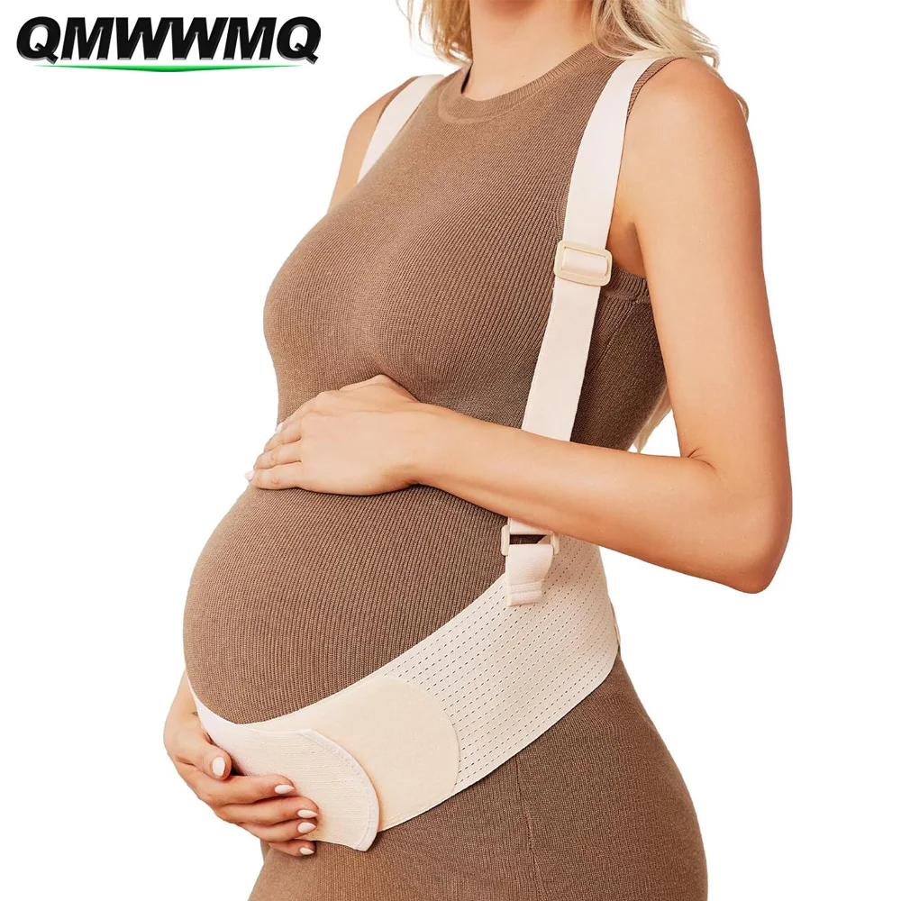 1PCS Adjustable Pregnancy Belly Support Band, Maternity Belt with Back Brace Straps, Comfortable Belly Bands for Pregnant Women