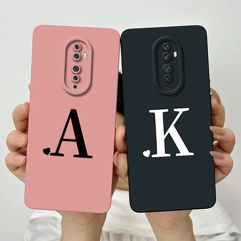 For OPPO Reno2 F Case oppo Reno2z Phone Case Oppo Reno 2 Case CPH1989 CPH1907 Cute Letters Square Silicone Shockproof Back Cover