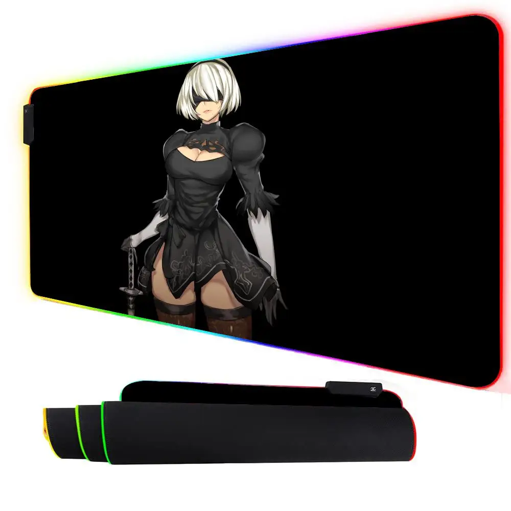 

RGB Mouse pad Neil Machinery 2B gaming mat rubber anti-slip Desk Mat LED glow Gaming keypad mousepad gamer pc accessories