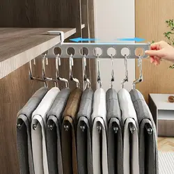 Retractable Wardrobe Rail Clothes Hanger Towel Coat Rack Closet Cabinet Storage Organizer Pull Out Hanging Wardrobe Rail Rod