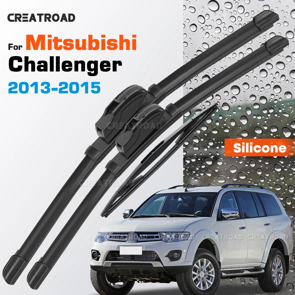 Silicone Wiper Blades Fit For Mitsubishi Challenger PC 2013-2015 Coated Silent HD Wear-Resistant Windshield Wipers  22