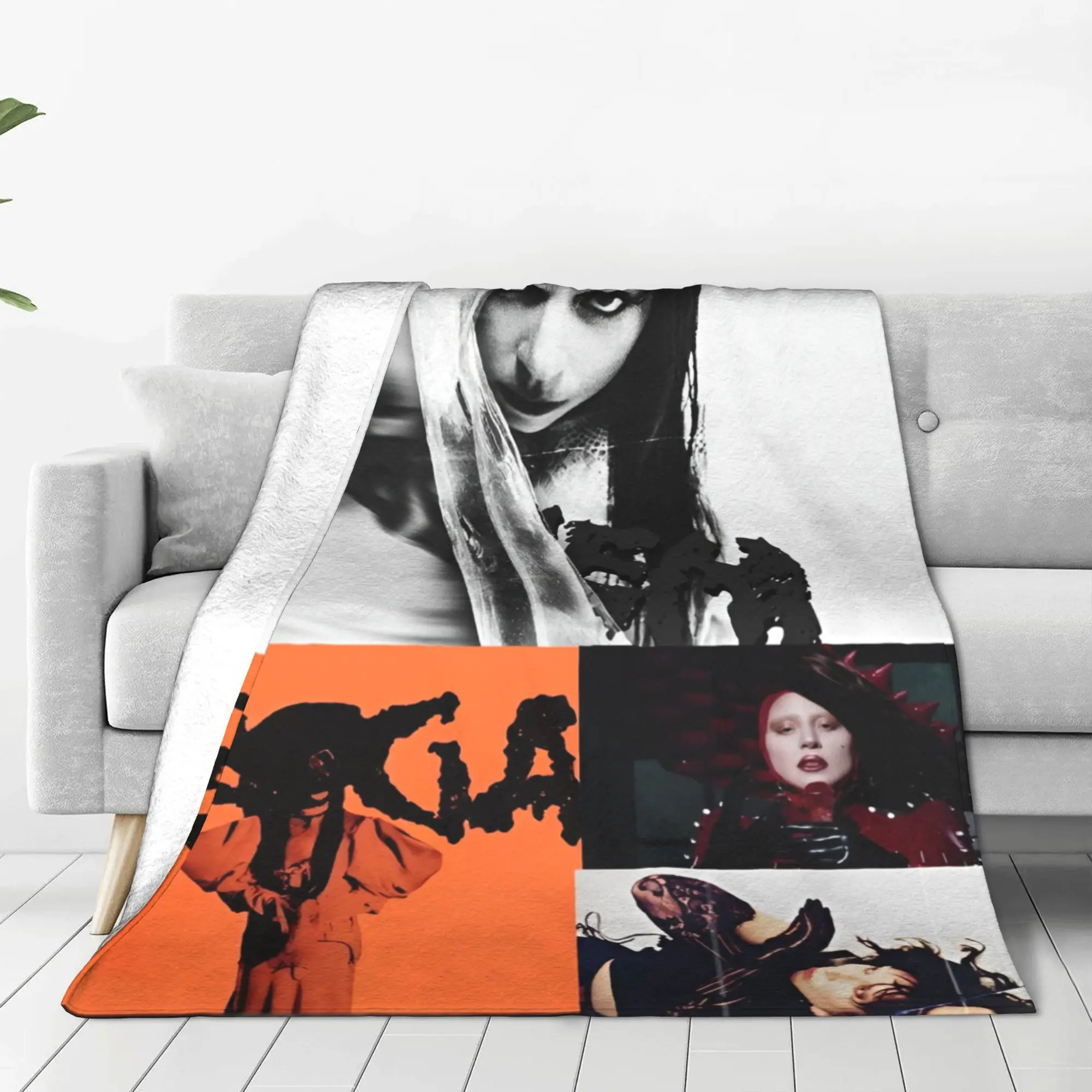 Mayhem Album 2025 Lady Gaga  Blanket Flannel  Lightweight Thin Throw Blanket for Bedroom Sofa Bed Rug