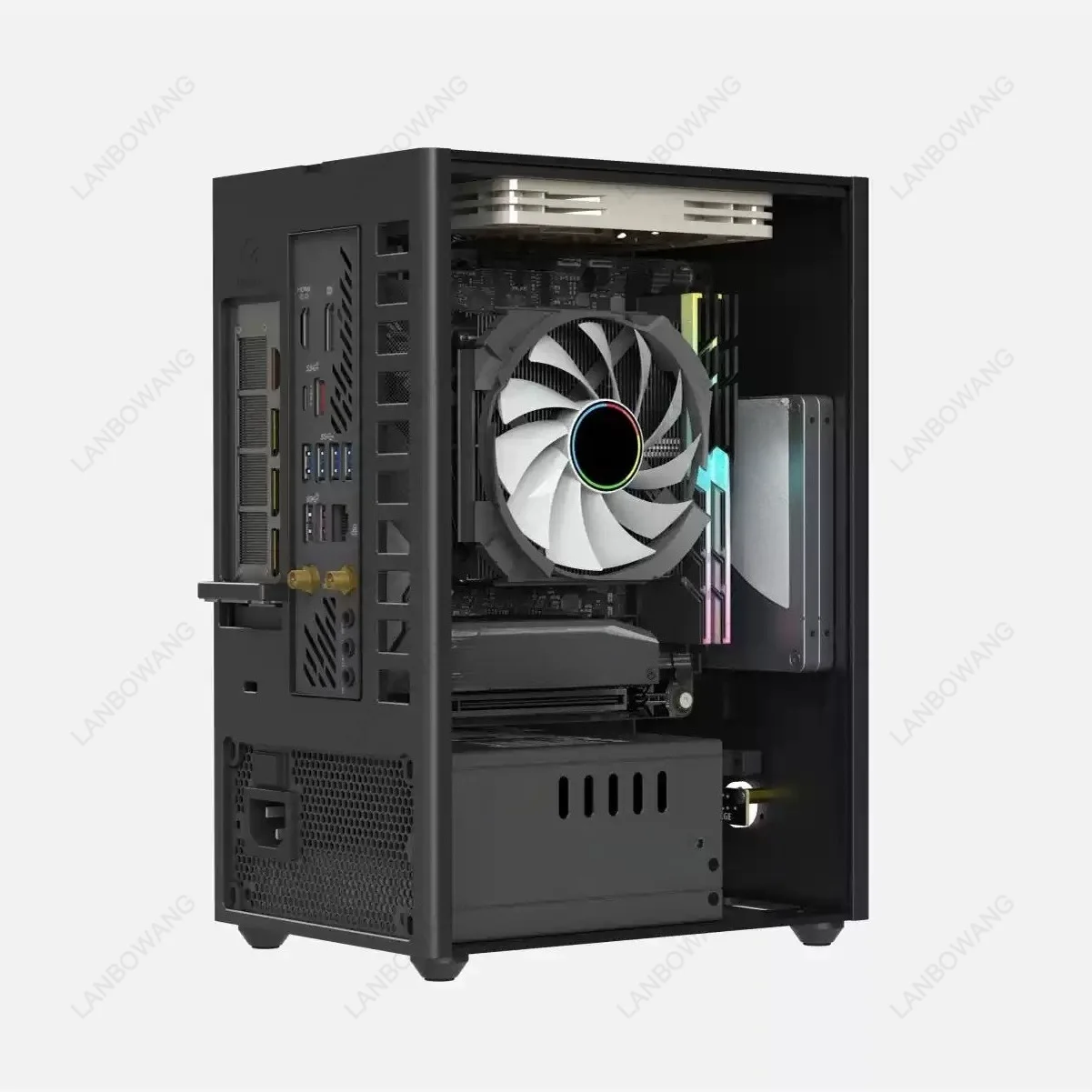 SIXGE K2S Mini ITX A4 Chassis, 4.8L CNC Aluminum Case Compatible with SFX PSU & 2-Slot GPU