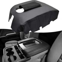 For Chevrolet Silverado GMC Sierra 2014 2015 2016 2017 2018 Leather Center Console Armrest Cover Black Replace Protector Trim