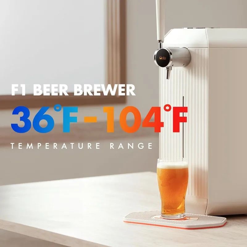 F1 All-In-One Automated Home Brewer, 3.8L Capacity, -35°F-104°F Temp. Range, 14 psi Max. Pressure Control, C