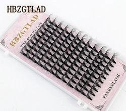 New 16 Lines Premade Volume 20D Faux Mink Lashes Extension Fans Short Stem Root Tape Russian Volume Makeup Eyelashes Extension