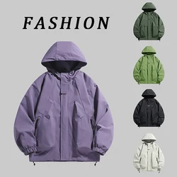 Men's Waterproof Hiking Jacket Women Windproof Windbreaker Camping Running Trekking Fishing Coat Unisex Portable Hooded Jacket