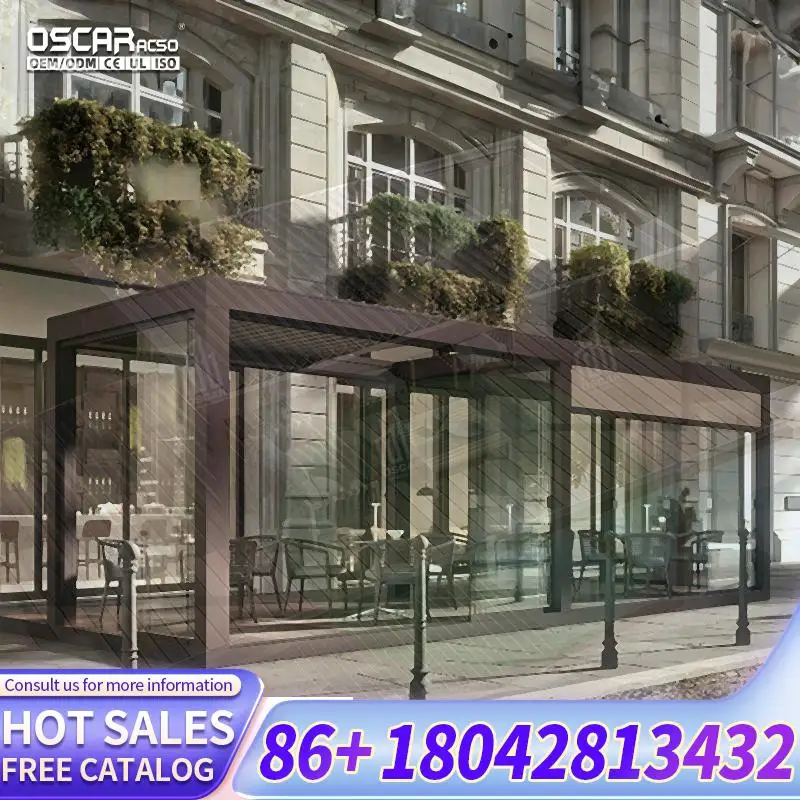 Motorised Louvred Roof Luxury Outdoor Bioclimatic Shade Aluminum Pergola for Terrace SnowResistant Rainproof pergola