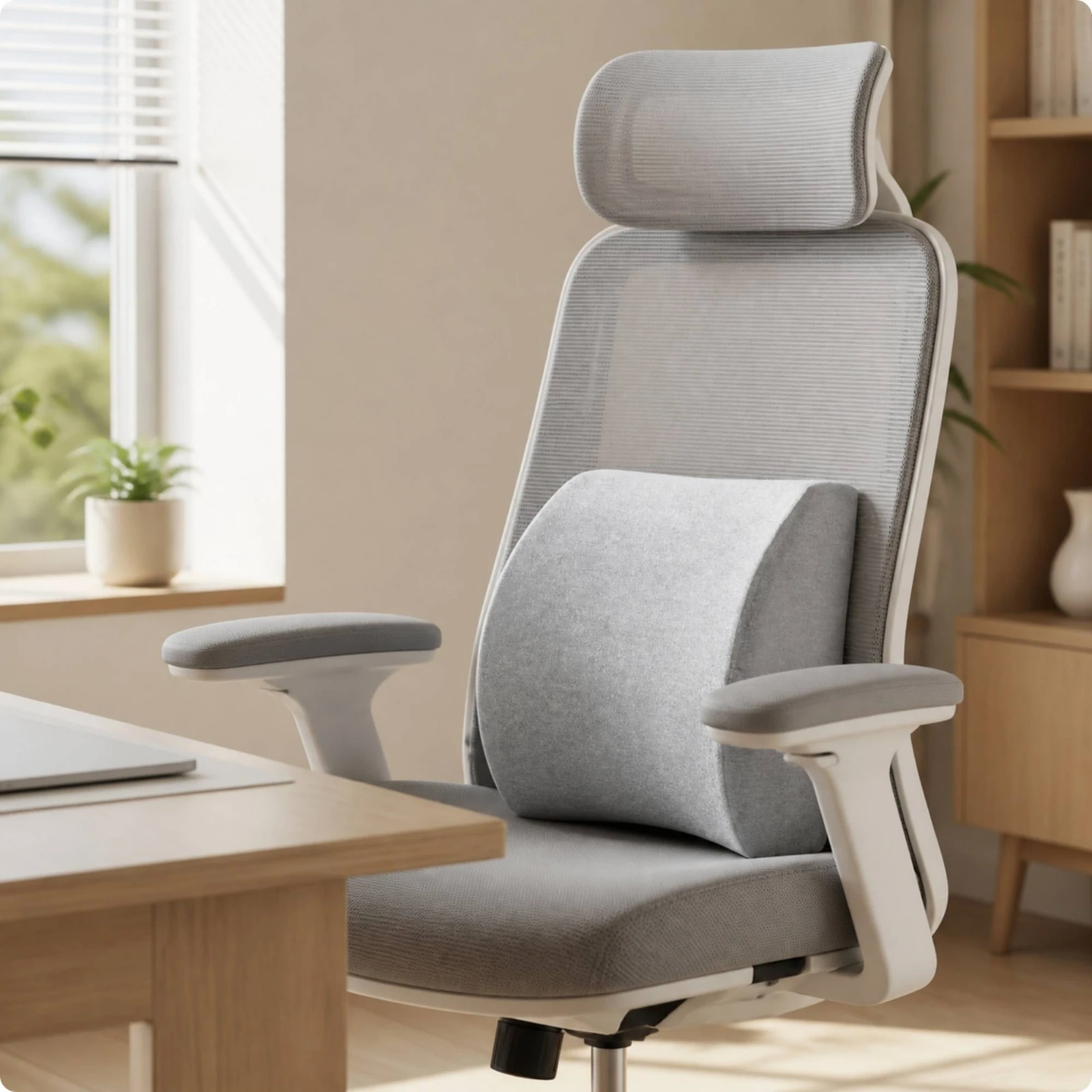 Lumbar Support Back Cushion Posture Correction Memory Foam Lumbar Cushion Back Support Pillow with Memory Foam Portable