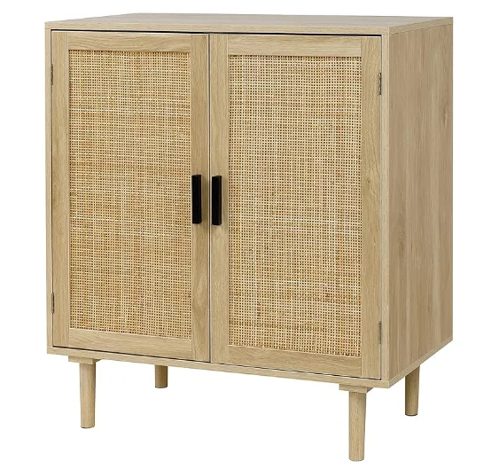 

Rattan Door Side Cabinets Buffet Kitchen Lockers Console Accent Cabinets for Dining Room and Hallway Living Room Furniture