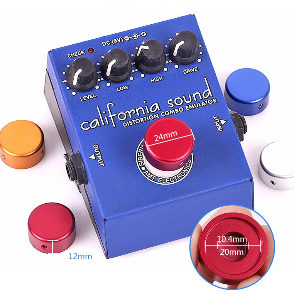 

2 Sets Electric Guitar Effect Pedal Cap Caps Topper Metal Feet Footswitch Nail Red