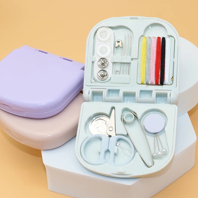 New Mini Square Needle and Thread Box Home DIY Hand Sewing Set