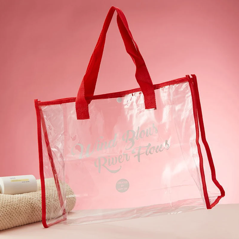 Borsa Tote da donna di grande capacità borse trasparenti impermeabili borsa a tracolla per lo Shopping femminile borsa portatile da spiaggia estiva