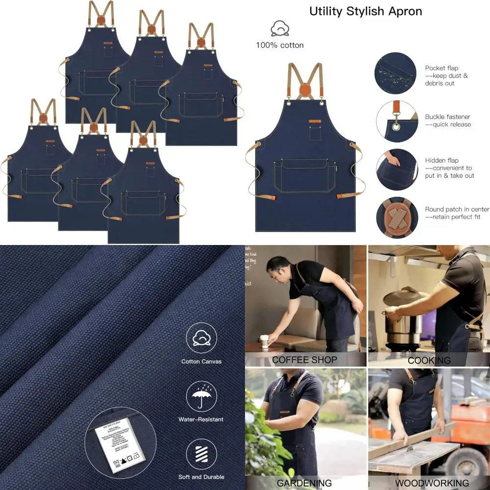 

Cotton Canvas Cross Back Apron for Men and Women, Ideal for Artists, Painters, and Kitchen Cooking Enthusiasts
