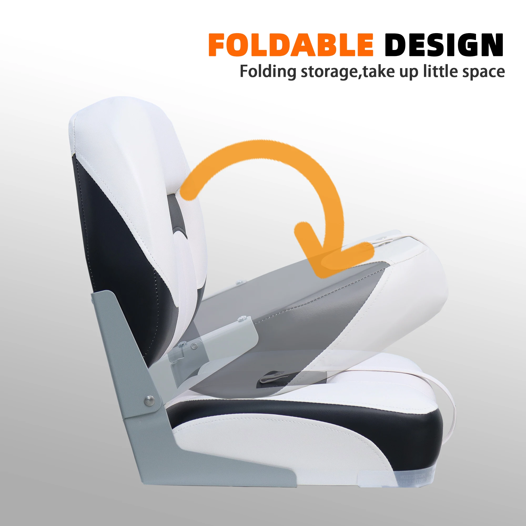 2PCS 낮은 등받이 접이식 보트 시트 접이식 보트 의자 낚시 해양 배스 폰툰용 방수 PVC 가죽