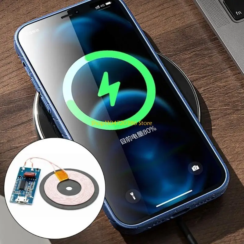 K0EA 5V1A Power Supply Wireless Charging Module Board with LED Indicator FOD Function 5W Wireless Charging Transmitter Module