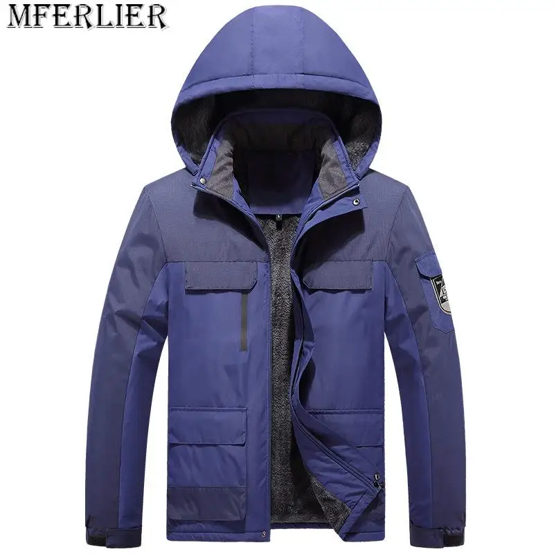 

Big size Waterproof Warm Jacket Winter jackets men large size 9XL men's wild windproof plus velvet thickening coat 8XL 7XL 6XL