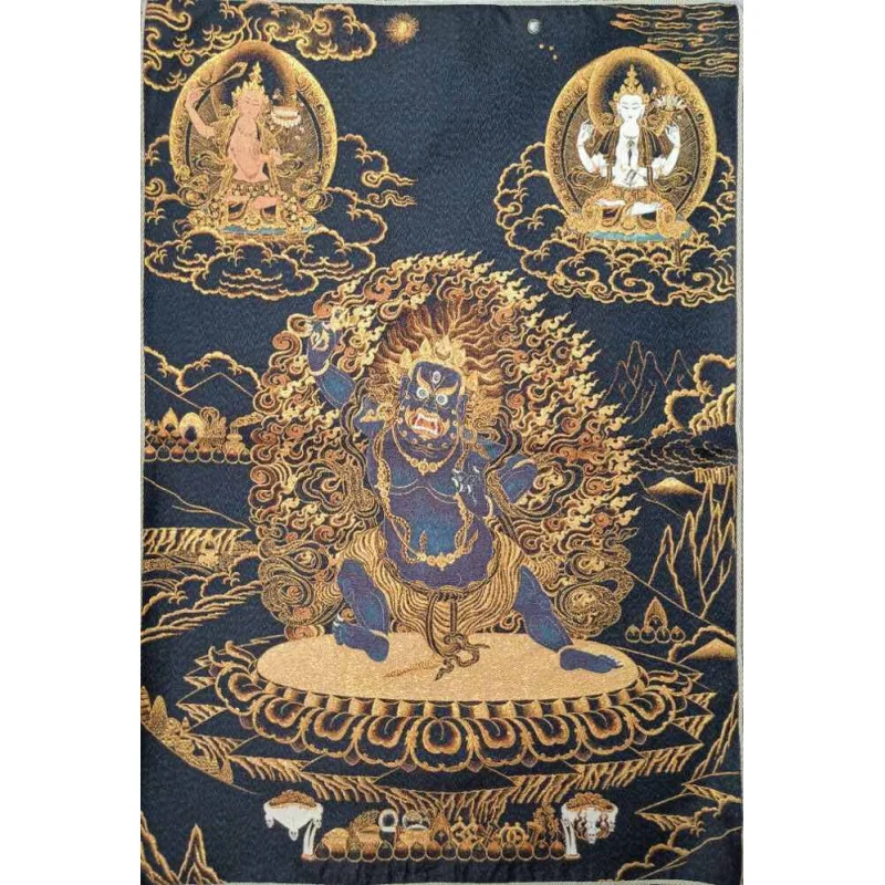 Brocade Thangka Embroidered Painting Tibet Gold Calligraphy and Painting Brocade 2 Optional