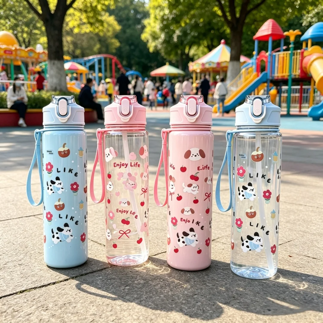

Cute Full Print Puppy Pattern Water Bottle, Durable & Reusable, Trendy Lovely Design, Lightweight Running & Festival Gifts 750ML