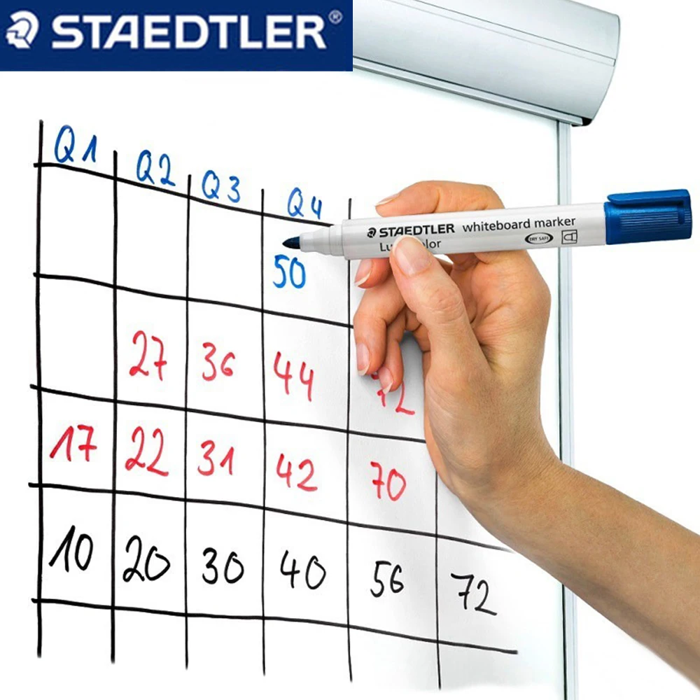 4/6colors/set STAEDTLER 351 Whiteboard Markers 2.0mm Dry Erase Markers Quick Drying Ink Classroom Stationery Office Supplies