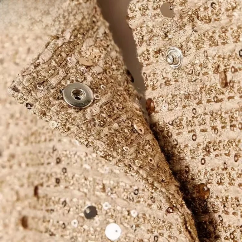 

Новый летний женский круглый костюм Ne Long Sve Jaet с подушечками и поясом, расшитый бисером, верхняя одежда, прямой крой, для поездок на работу