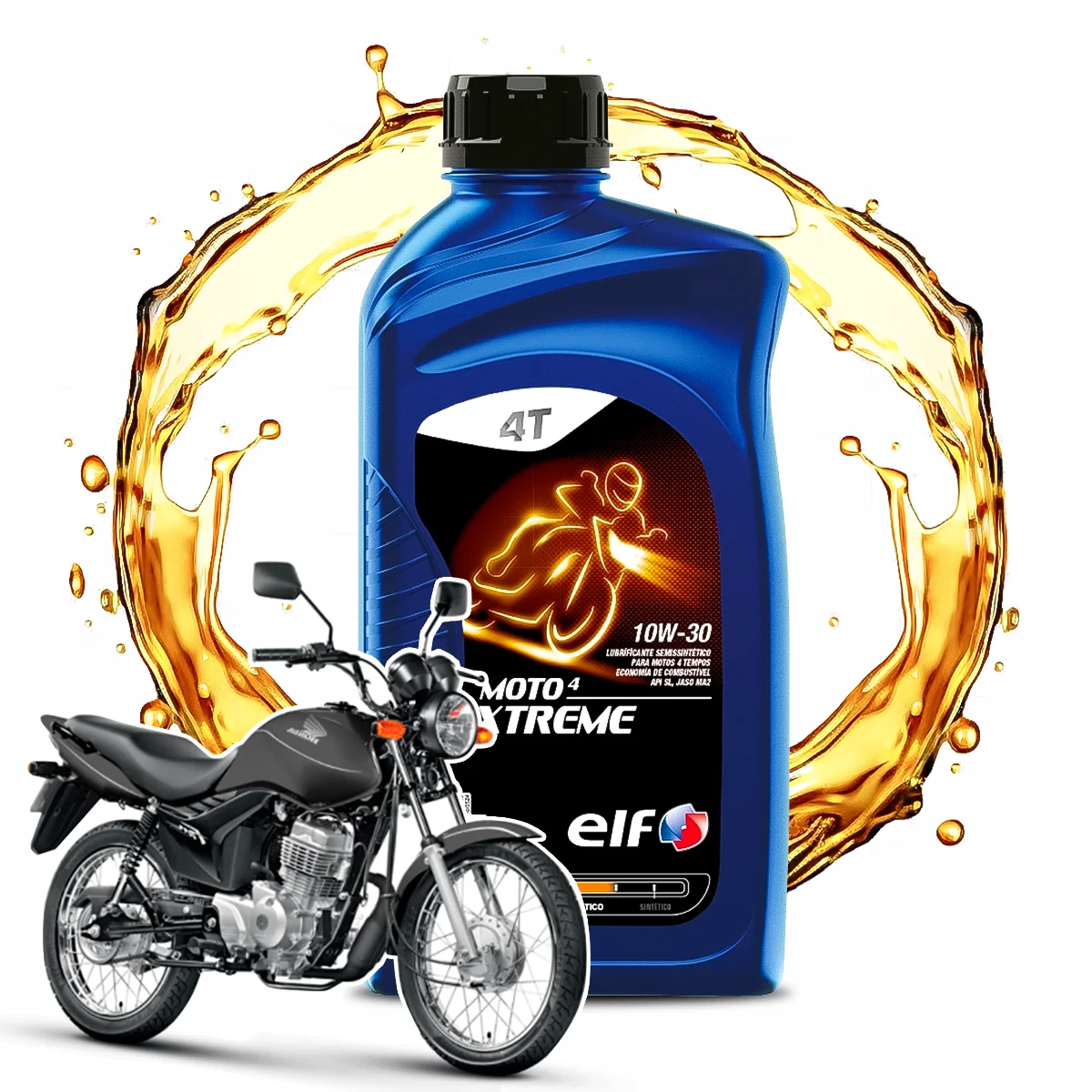 Oil For Honda Cg 125 2011 + Semi-synthetic Elf 10w30 Xtreme