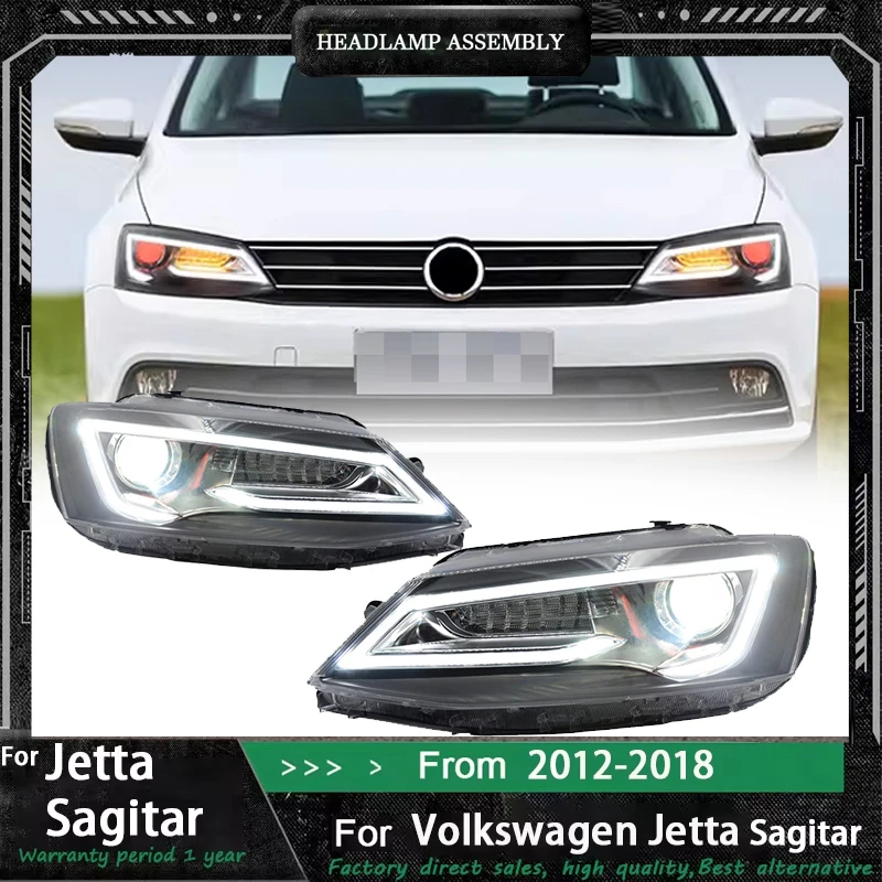 Estilo de coche para VW Jetta faro delantero 2011 2012 2013 2014 -2018 Jetta MK6 faro DRL señal de giro lente de proyector de luz baja y alta