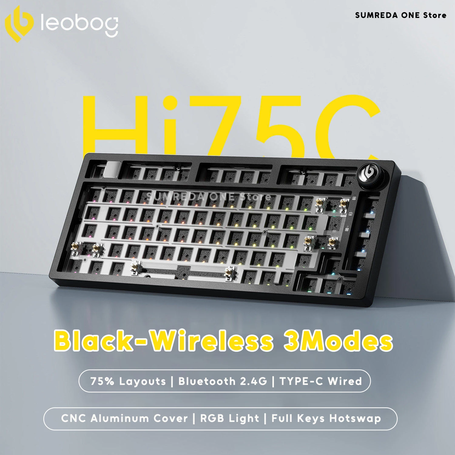 Leobog Hi75C Gaming Aluminum Wireless Mechanical Keyboard Kit Hi75 Hi75C Pro 81Keys Bluetooth 2.4G Wired Hotswap Gamer Keyboard image 3