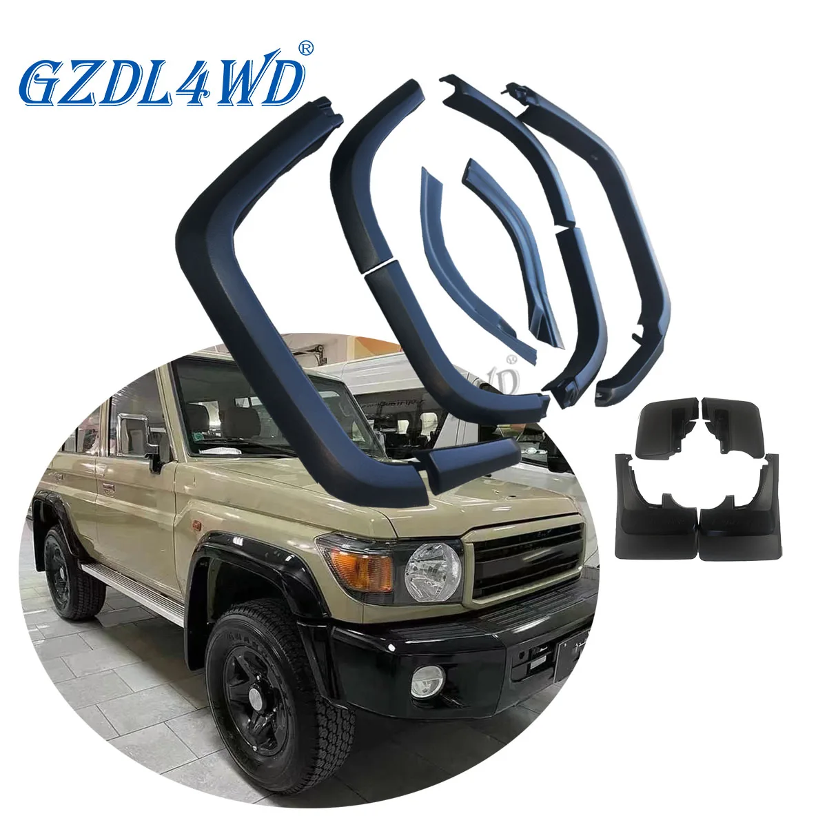 

GZDL4WD 4x4 offroad wheel arech mudguard fender flare for Land Cruiser LC76 SUV