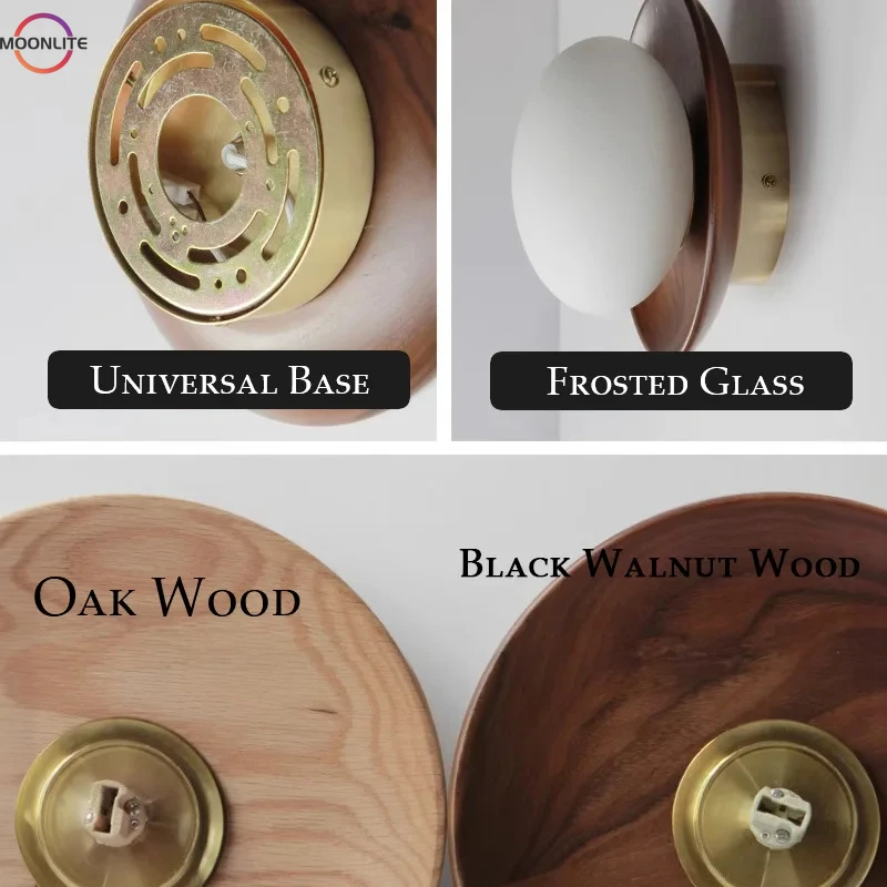 

Modern Walnut Wall Lamp Retro Restaurant New Chinese Style Living Room Atmosphere Running Wooden Easy Decoration Bedside Lamp