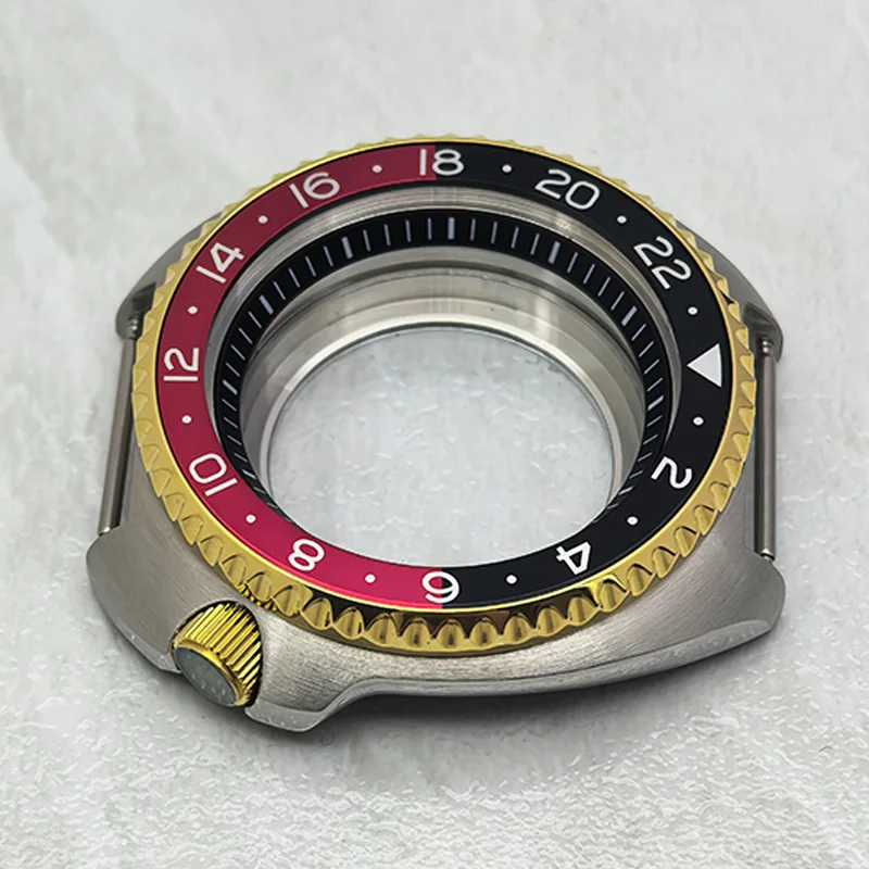 44MM NH35 Diving Watch Case For 6105 6309 Turtle Abalone Replace NH35 NH36 NH38 4R 7S26 Movement 28.5mm Dial Sapphire Glass Case