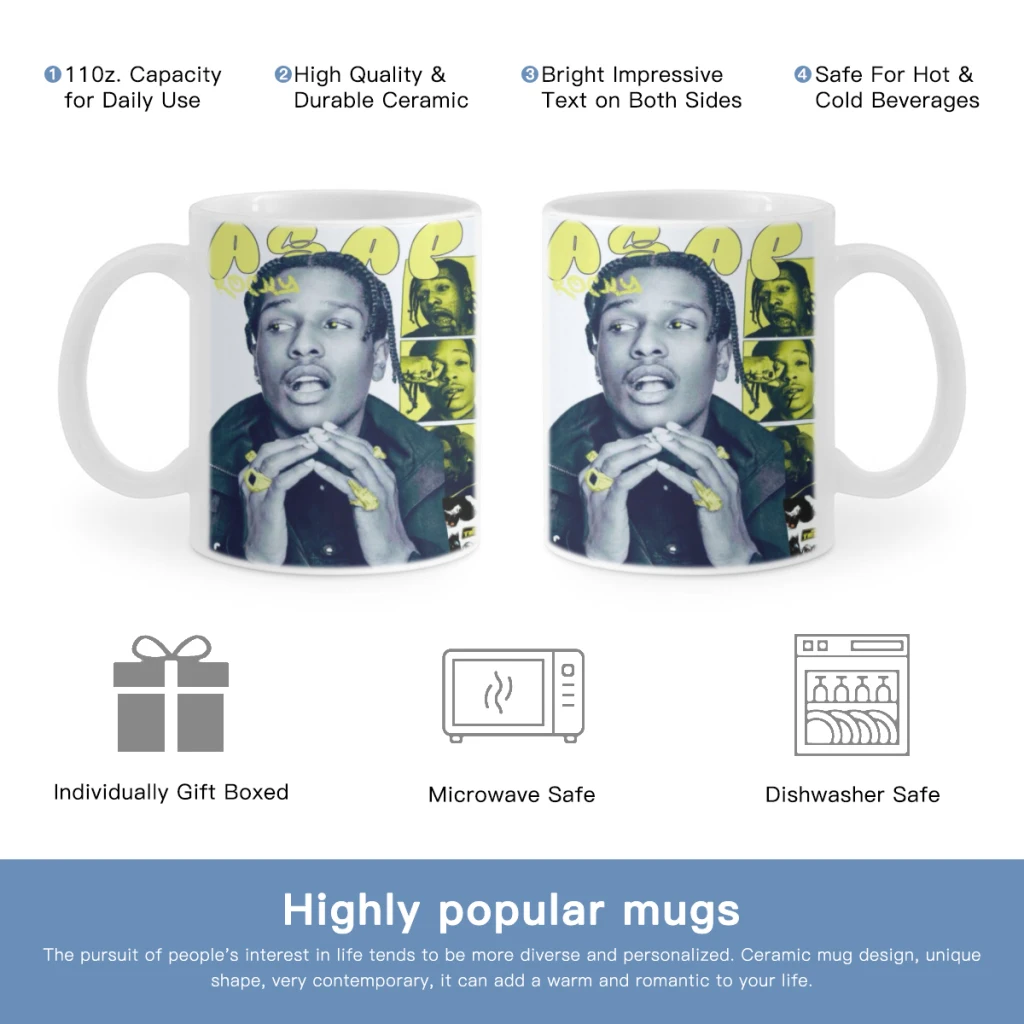 

Rapper A-Asaps R-Rockys Classic Vintage Free shipping Ceramic Mug Cute Coffee Tea Milk Stave Mugs And Cups with Handle Gifts