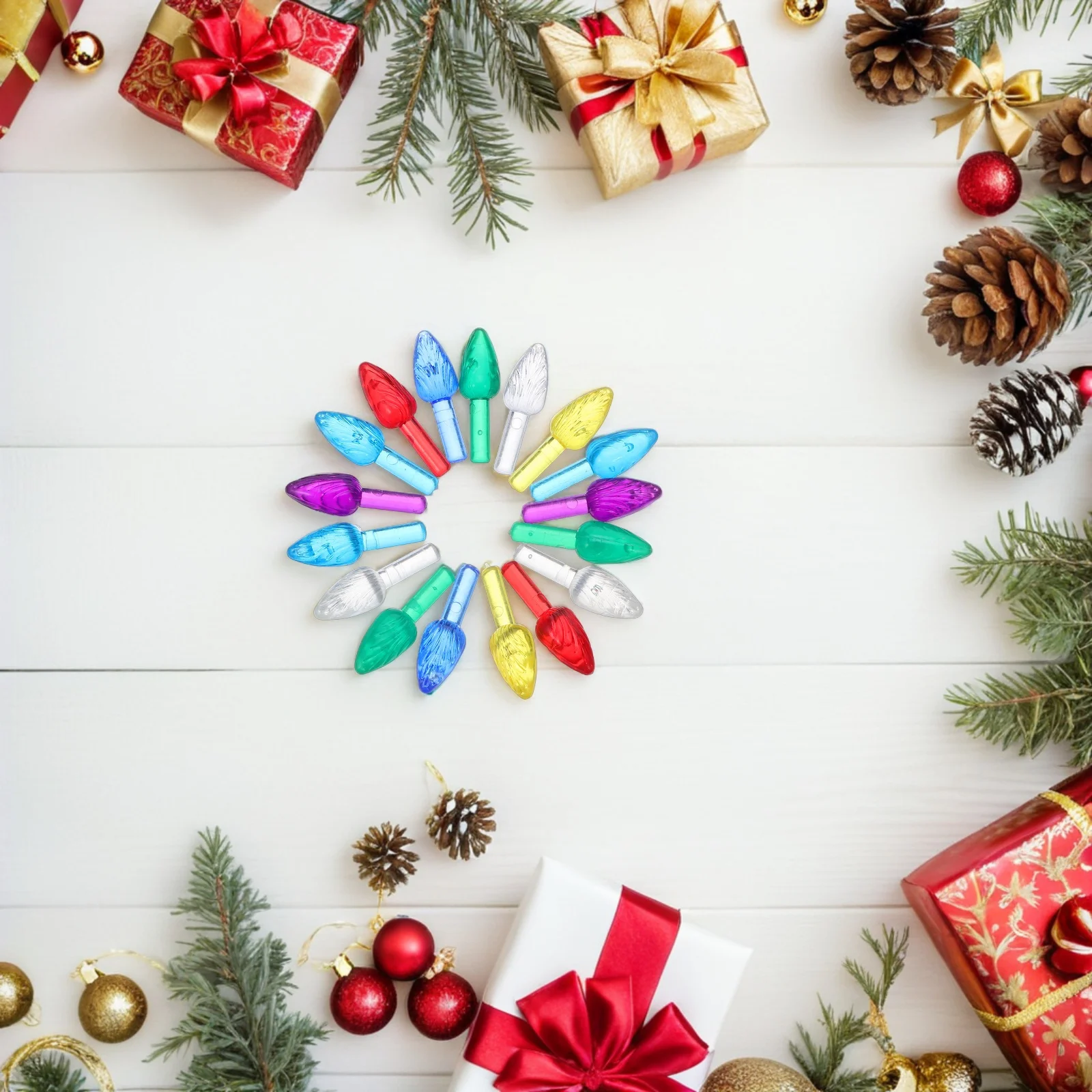 

210Pcs Ceramic Christmas Tree Replacement Bulbs Mini Twist Plastic Lights Multi Color Holiday Decoration DIY Ornaments