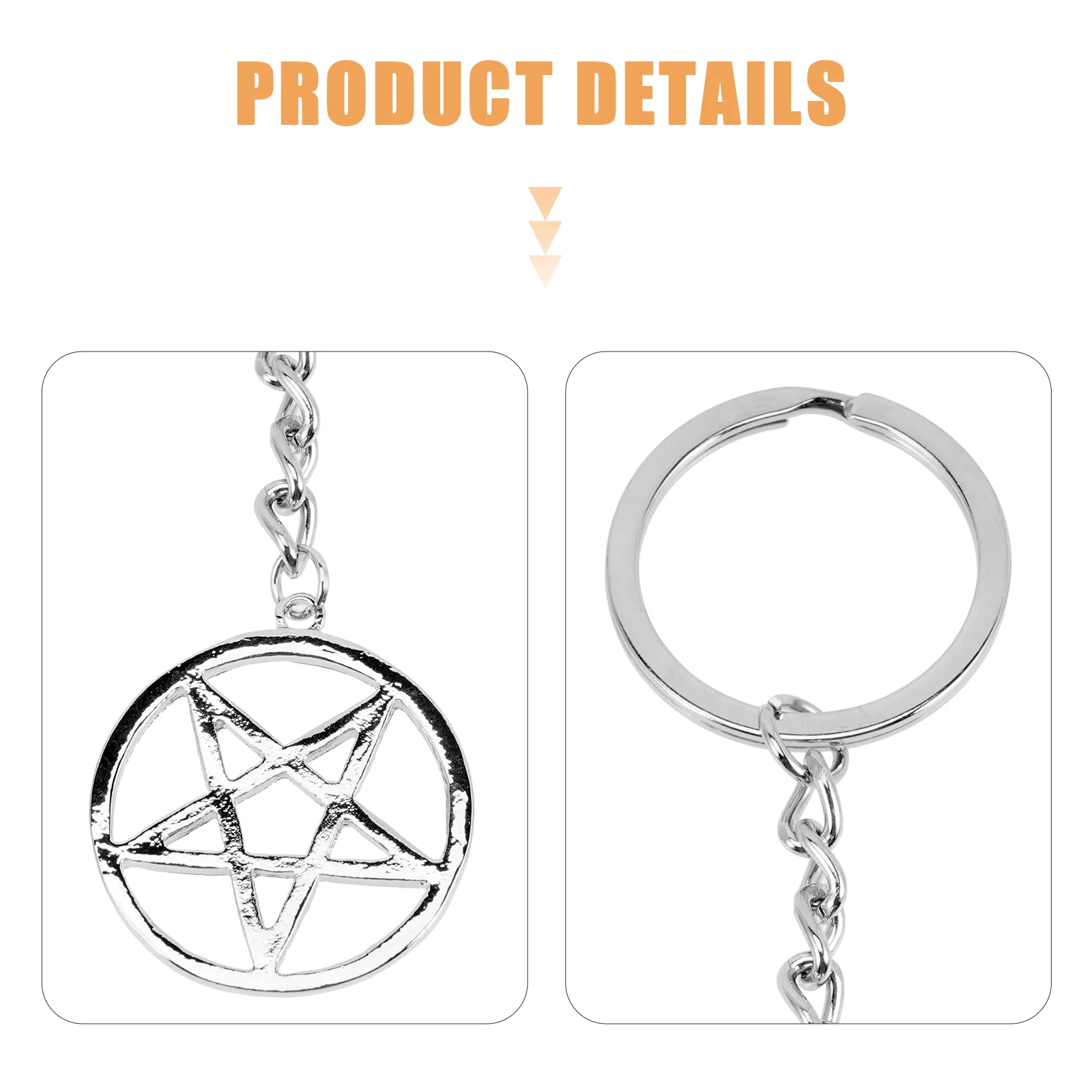 2 Pcs Pentagram Keychain Holder for Wall Car Hanging Hooks Keychian Ring Bag Charms Handbags