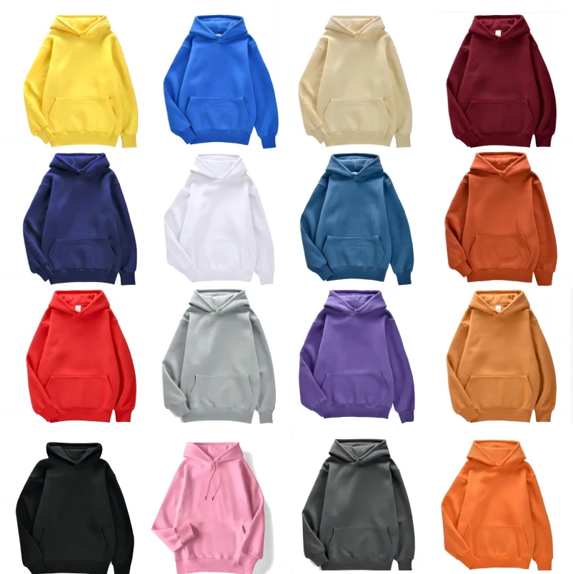 Fashion Solid Women Streetwear Multicolor Autumn Female Hoodies Fleece Pocket Unisex Oversize Pullovers Comfortable Warm Hoody