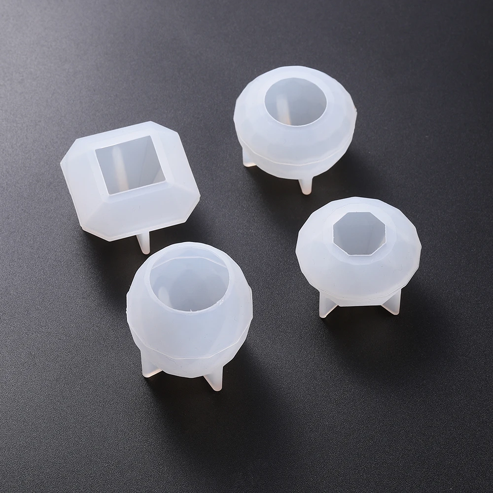 1/4/10Pcs Crystal Gel Drop Resin Mold Cut Side Polygon Drawer Handle Accessories Silicone Moldfor DIY Jewelry Making Accessories