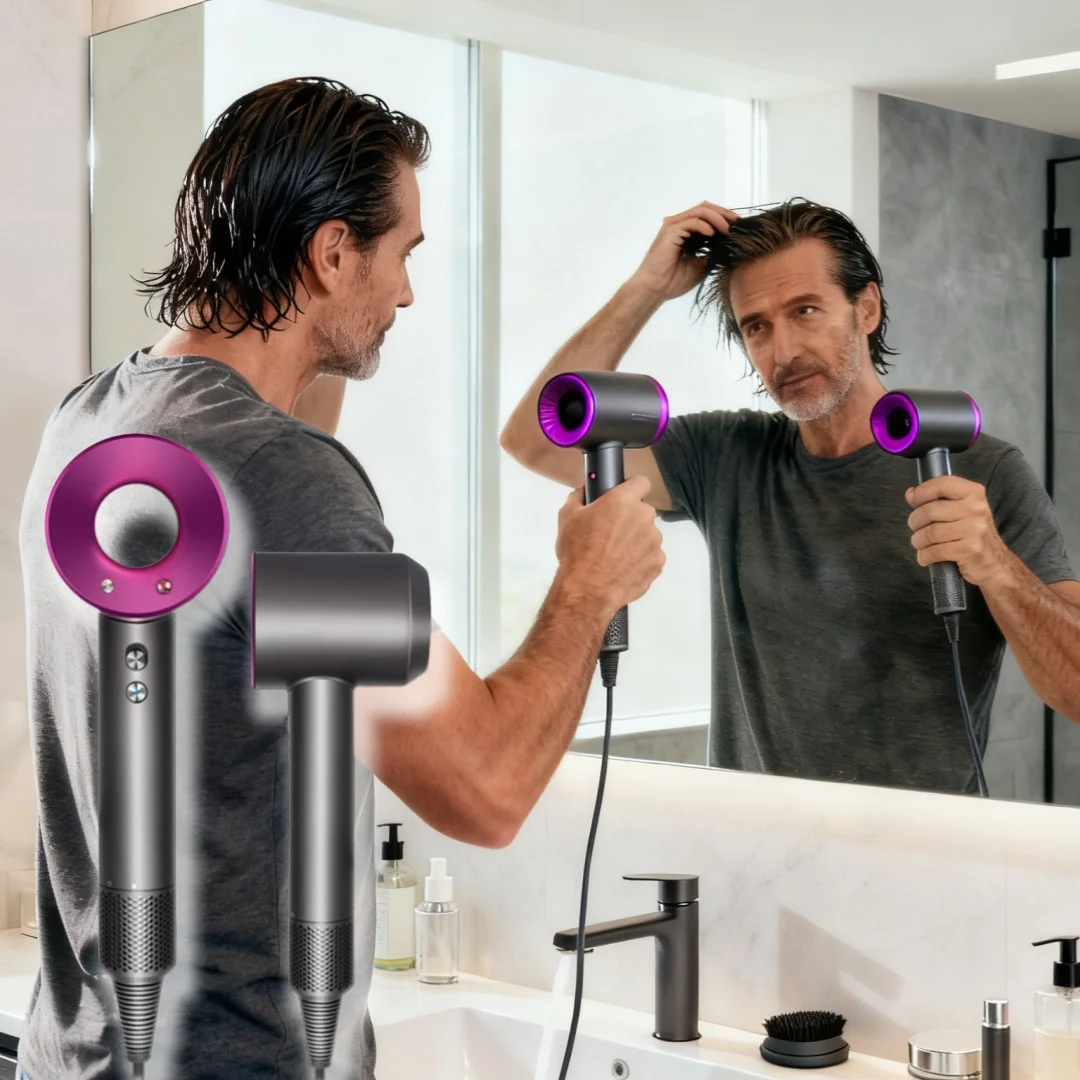 245--Household Hair Dryer with Negative Ions for Hair Care, Fast Drying, Quiet & High-Speed, Hair Dryer and Accessories