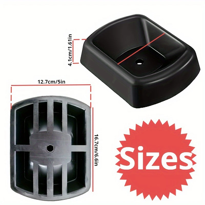 Jack Wheel Chock Heavy Duty Reinforced Rubber Jack Caster Wheel Dock Stopper for Caravan Trailer Stabilizer-A63M