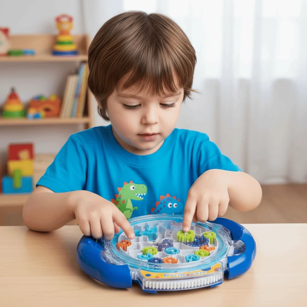 

Hand-Eye Coordination 3D Puzzle Maze Board Rolling Ball Gear Balance Logic Training Transparent Design Educational Brain Games