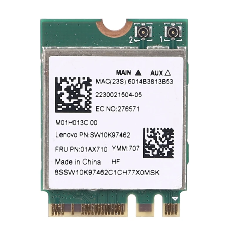 Rtl8821ce fru 01ax710 placa sem fio wi-fi, bluetooth 4.2, 2.4g 5.8g banda dupla para e470c notebook pc