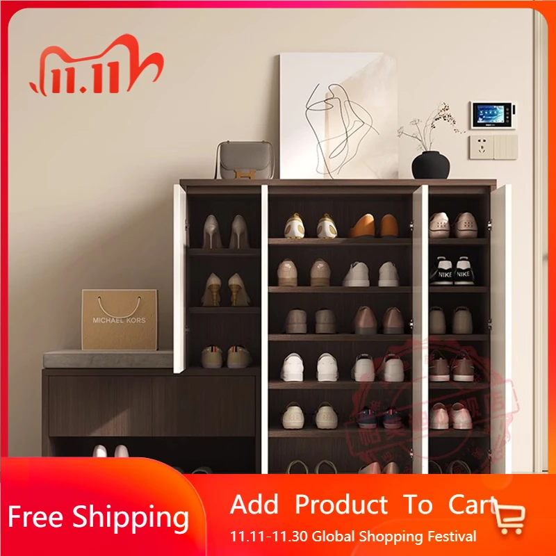 

Designer Modern Shoe Cabinet Organizer Storage Mobile Living Room Display Luxury Shoe Shelf Vertical Gabinete Home Furniture